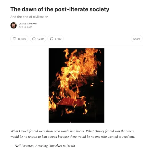 The Dawn of the Post-literate Society